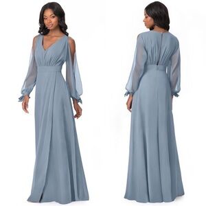 AZAZIE Matilda Dress In Dusty Blue